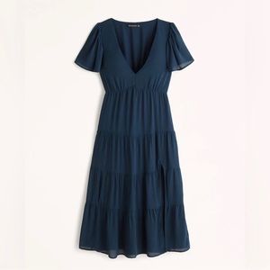 Abercrombie Short-Sleeve Tiered Midi Dress